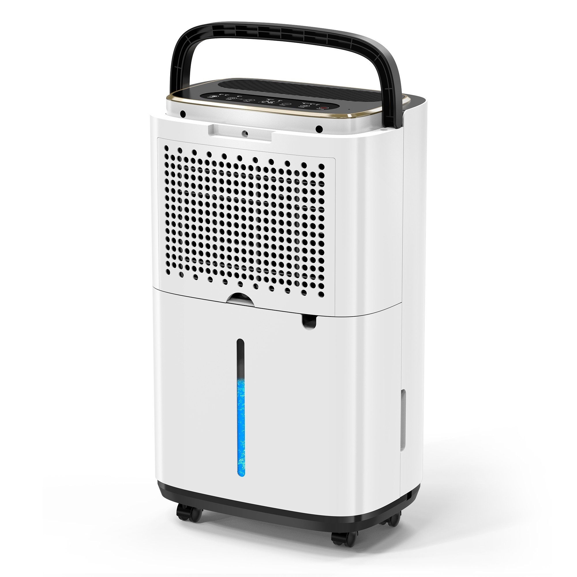 EdenDirect 50 Pint Portable Dehumidifier – 5,000 Sq. Ft. Coverage, 1.59 Gal Tank, 6.5 ft Drain Hose, 24-Hour Timer, Child Lock, Ultra-Quiet 40 dB, White, Model# NTECSJ-W-01